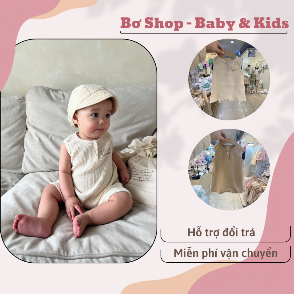 Body đùi ba lỗ cho bé trai, áo liền thân 3 lỗ cho bé trai