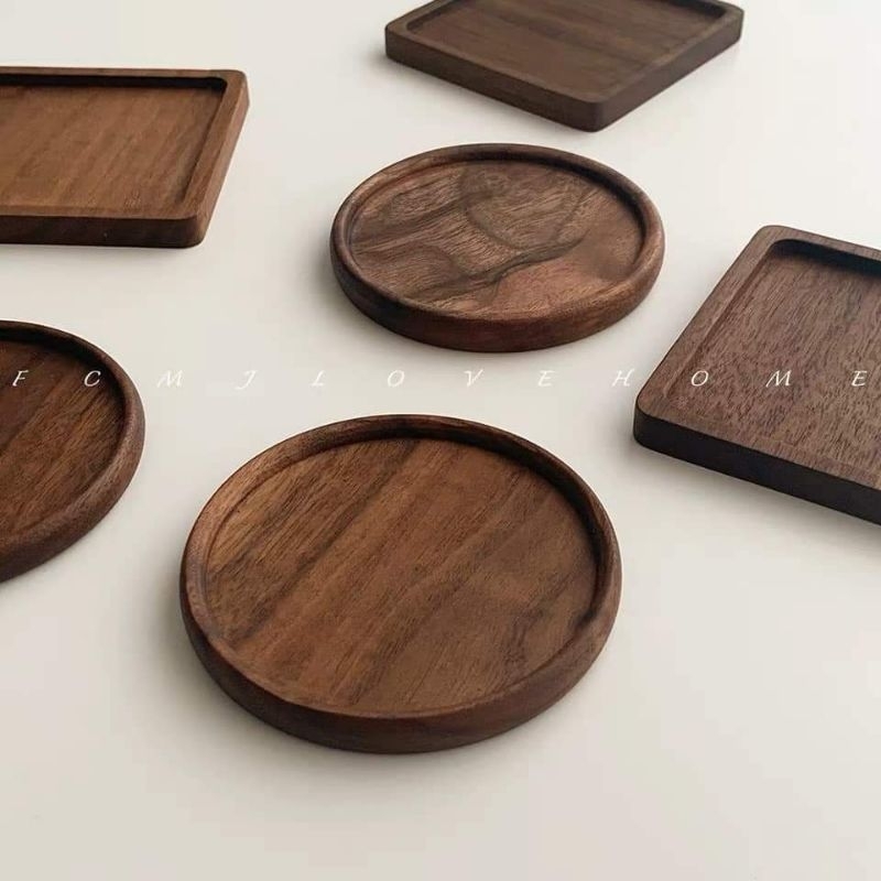Đế ly gỗ tự nhiên đường kính 9cm