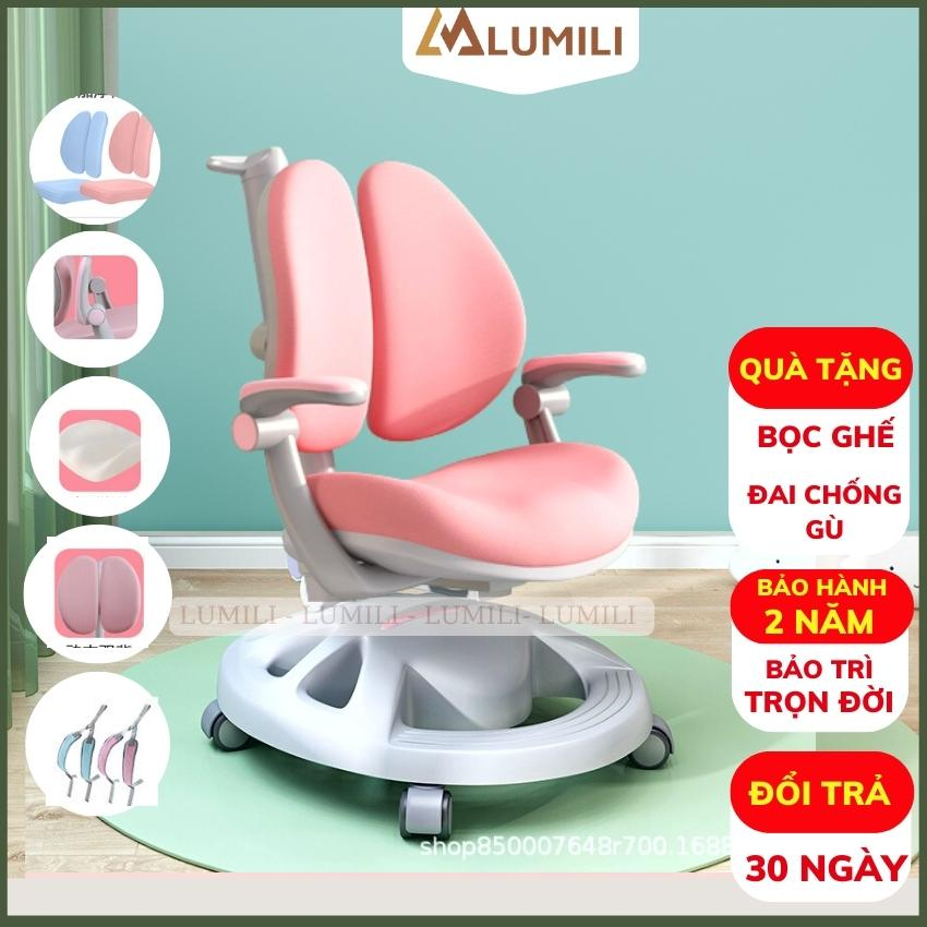 Ghế chống gù học sinh thông minh công thái học điều chỉnh 3 chiều thoáng khí kháng khuẩn bánh xe xoay 360
