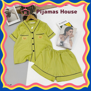 Set pijama nữ áo cộc đùi, đồ mặc nhà, bộ đũi gân gấu siêu cute - pijama house