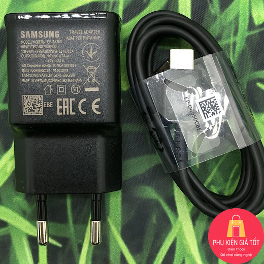 Bộ sạc siêu nhanh SAMSUNG S10 chính hãng, công suất 15W, chân USB to Type C - Phukiengiatot
