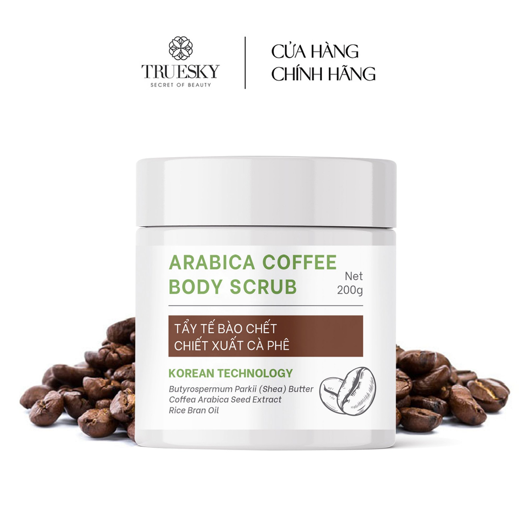 Tẩy tế bào chết toàn thân chiết xuất cà phê Truesky Arabica Coffee Body Scrub 200g