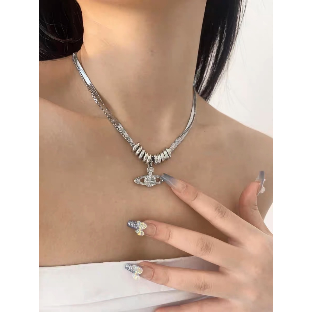 Vòng Cổ Vivien 2 Lớp Phối Khoen Tròn - Vani Store - TS000920