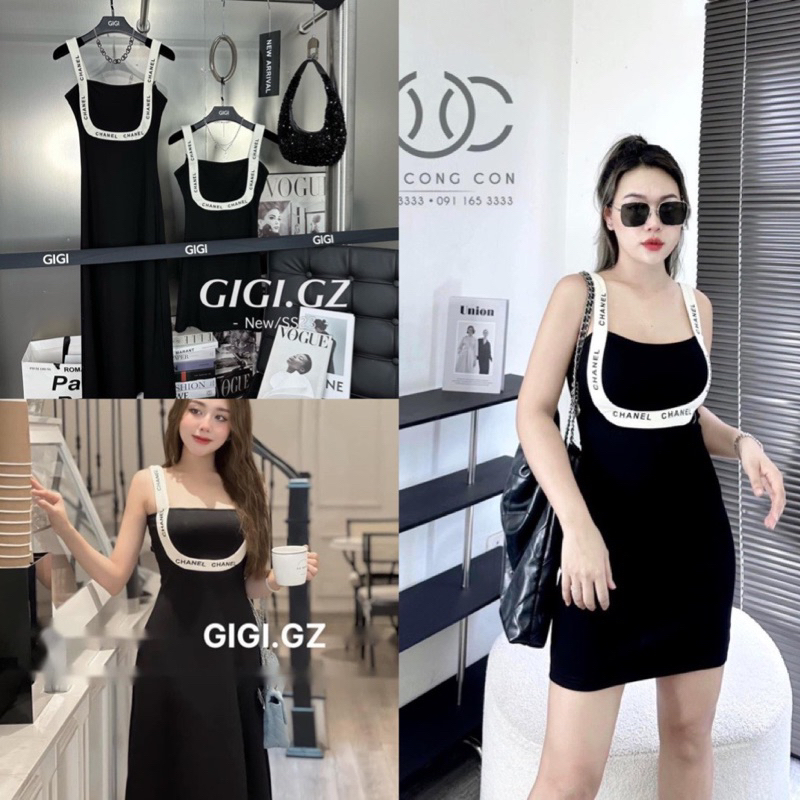 Váy zip 2 dây cha.el 2 kiểu tôn dáng (kèm ảnh thật và video)