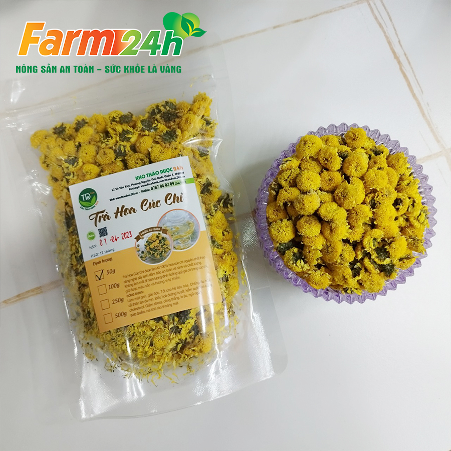 Trà hoa cúc chi (cúc tiến Vua) pha kỷ tử, mật ong, detox, thải độc, thanh nhiệt, thích hợp làm quà biếu