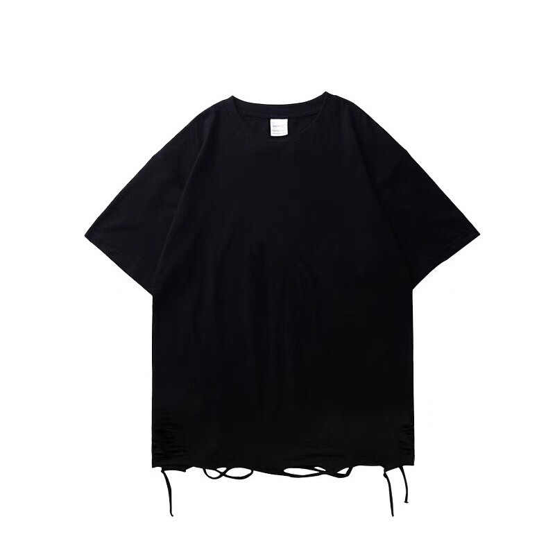 Áo thun rách BB03 form rộng với họa tiết rách mới - vải cotton 100%