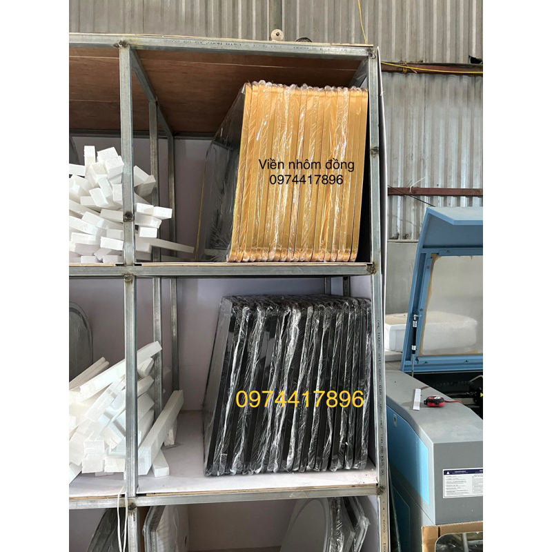 Gương CHỮ NHẬT 50X70 VIỀN NHÔM MẠ ĐỒNG ,chống nước.