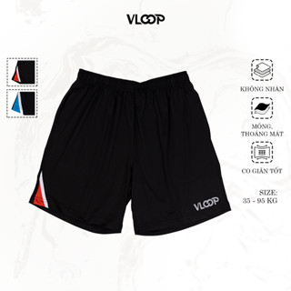 Quần Thể Thao VLOOP, Quần Short Thể Thao Nam Nữ Ngắn Chất Thun Lạnh Bốn Chiều Co Giãn Thoải Mái Viền Đỏ