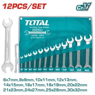 Bộ 12 cờ lê 2 miệng thép cr-v total tht1023121
