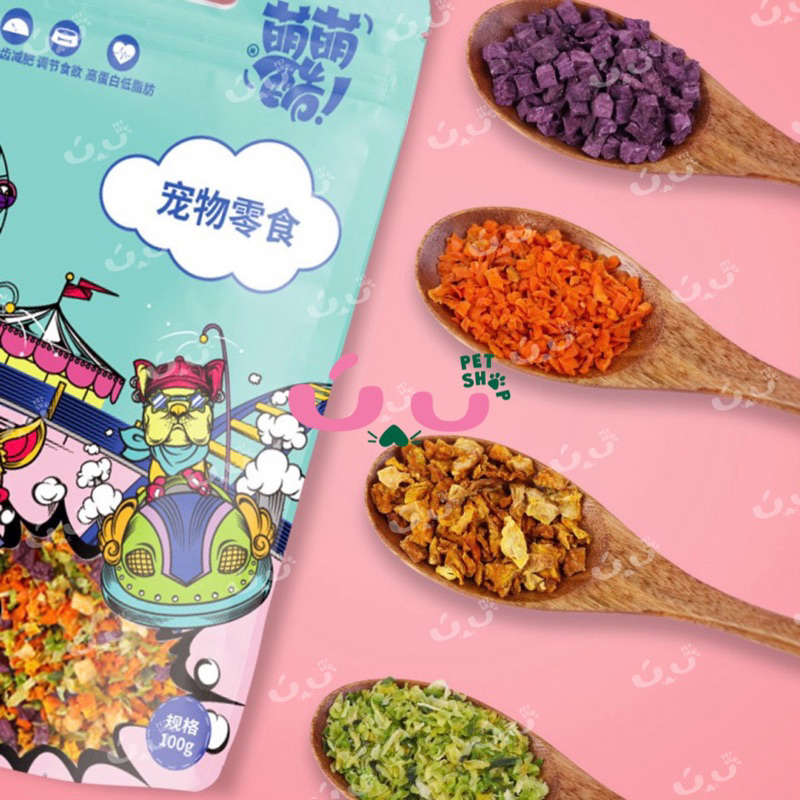 Rau củ sấy khô cho chó, mèo, hamster - Gói 100G - Ú Nu Pet Shop