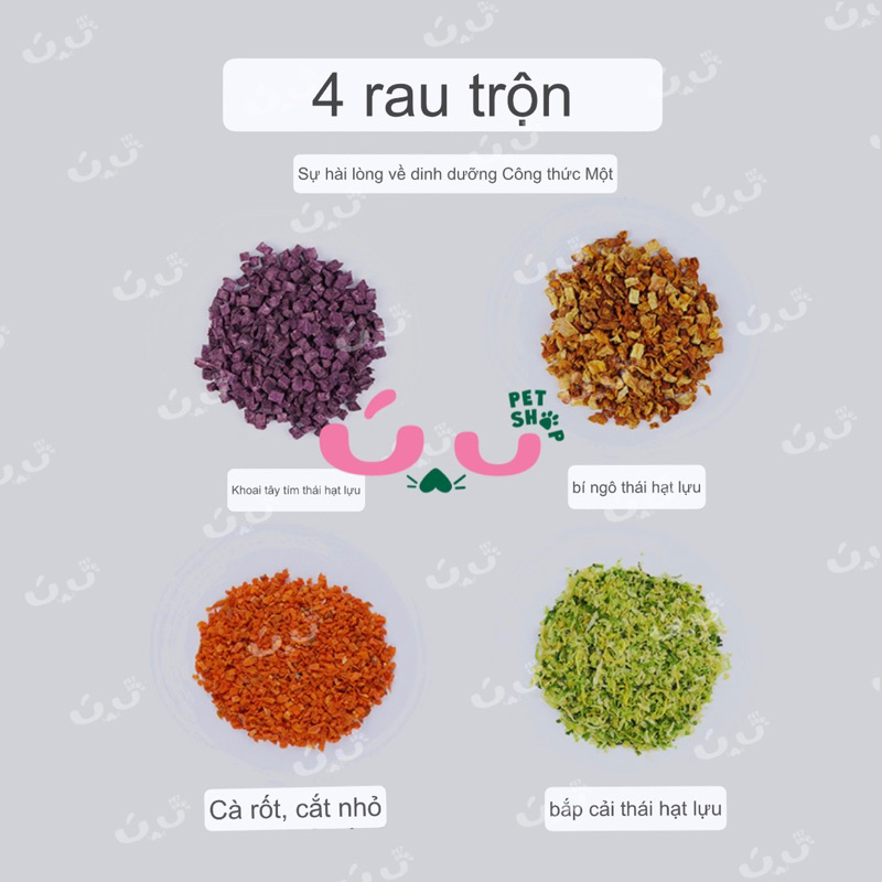 Rau củ sấy khô cho chó, mèo, hamster - Gói 100G - Ú Nu Pet Shop
