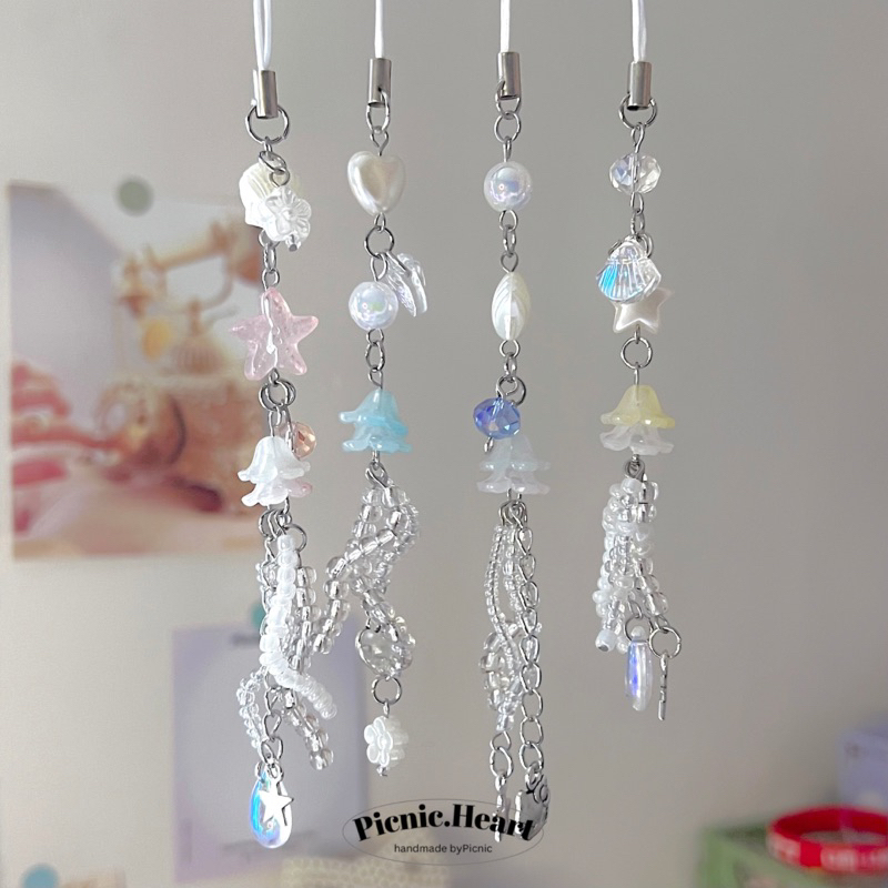 | Picnic Heart | Jellyfish Keychain ⋆ ˚ ꩜ ｡ ⋆୨୧˚ Thép Không Gỉ