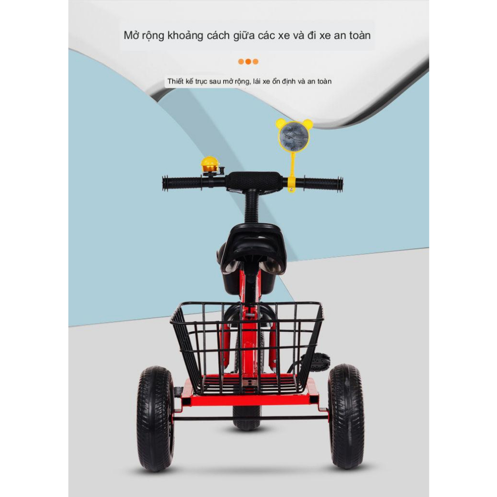 Xe đạp 3 bánh, xe đạp trẻ em có giỏ đựng đồ cao cấp dành cho bé từ 2-6 tuổi