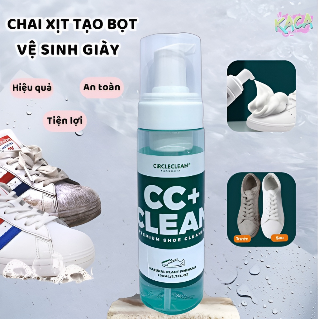 Chai Xịt Tạo Bọt Vệ Sinh Giày Sneaker Cao Cấp, Chai Xịt Bọt Vệ Sinh Sạch Giày Sneaker Không Cần Giặt KACASTORE