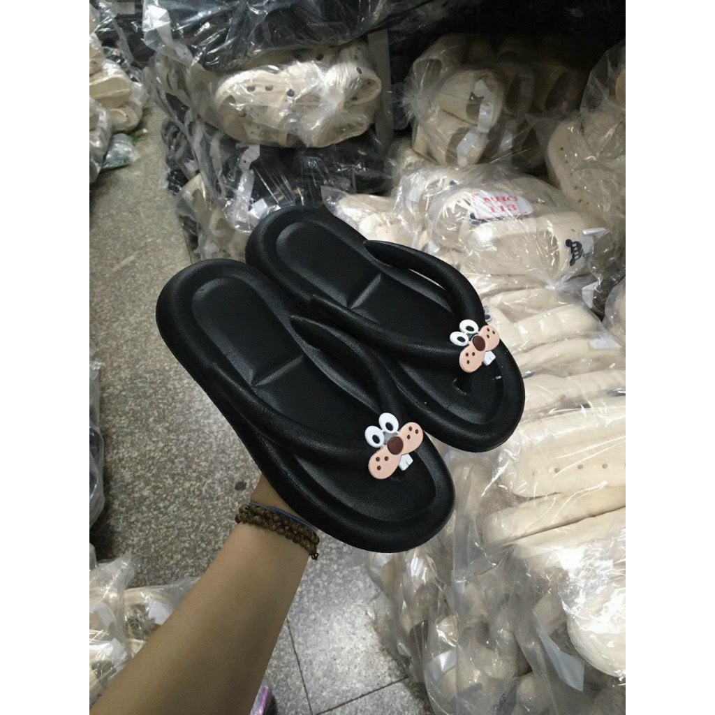 Dép Kẹp, Tông kèm sicker gấu, hoa cúc đi biển siêu xinh