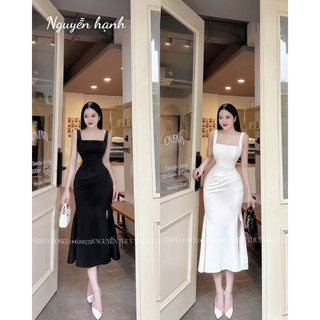 Đầm body hai dây đuôi cá xẻ đùi Datasco