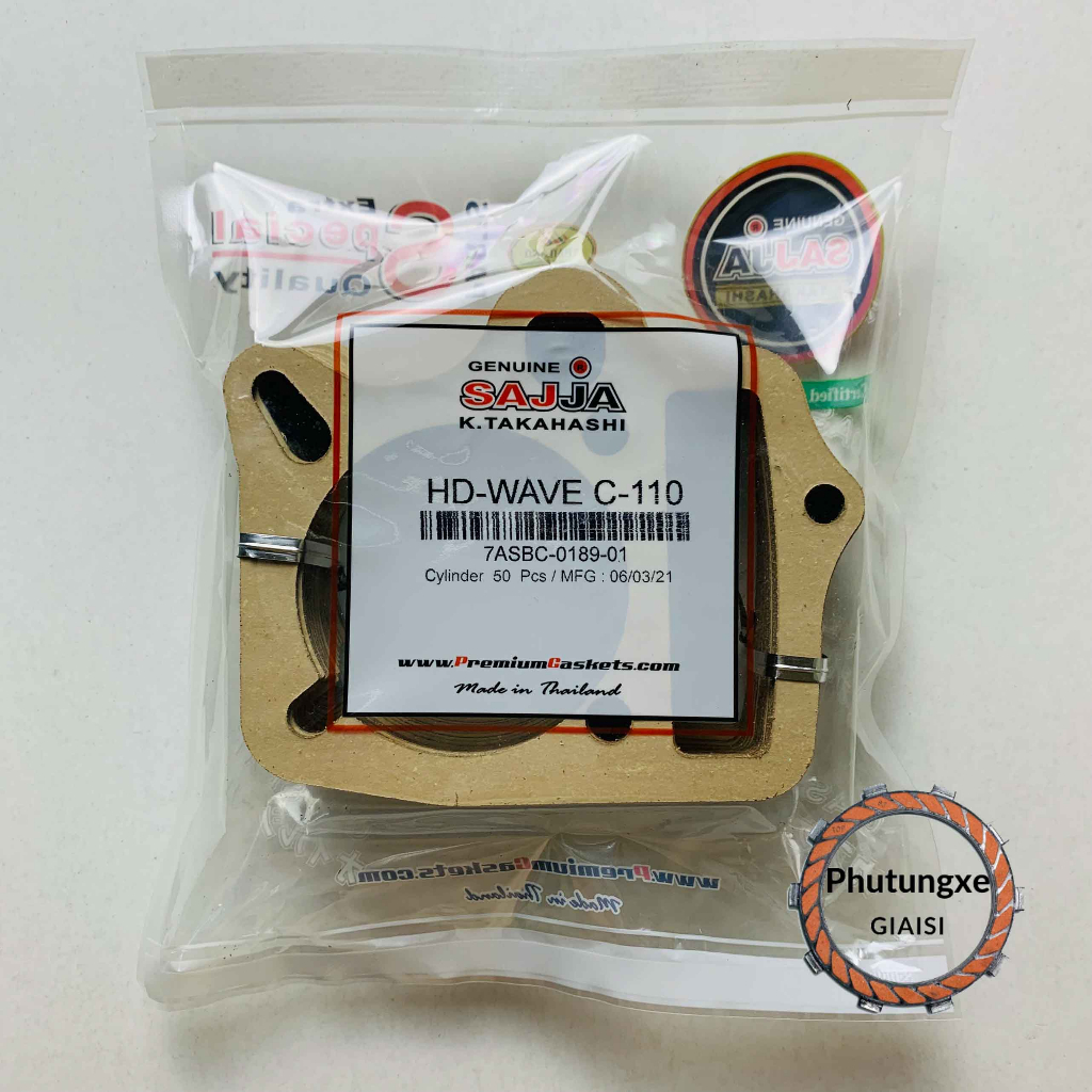 Gioăng xi lanh WAVE C-110 / RS , 2 mặt không dùng keo Thailand