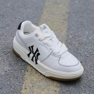 Giày Sneaker MLB Chunky Liner , Đế giày Màu nâu Tăng Chiều Cao 5cm, MLB NY, Full Box Bill+tẩy giày