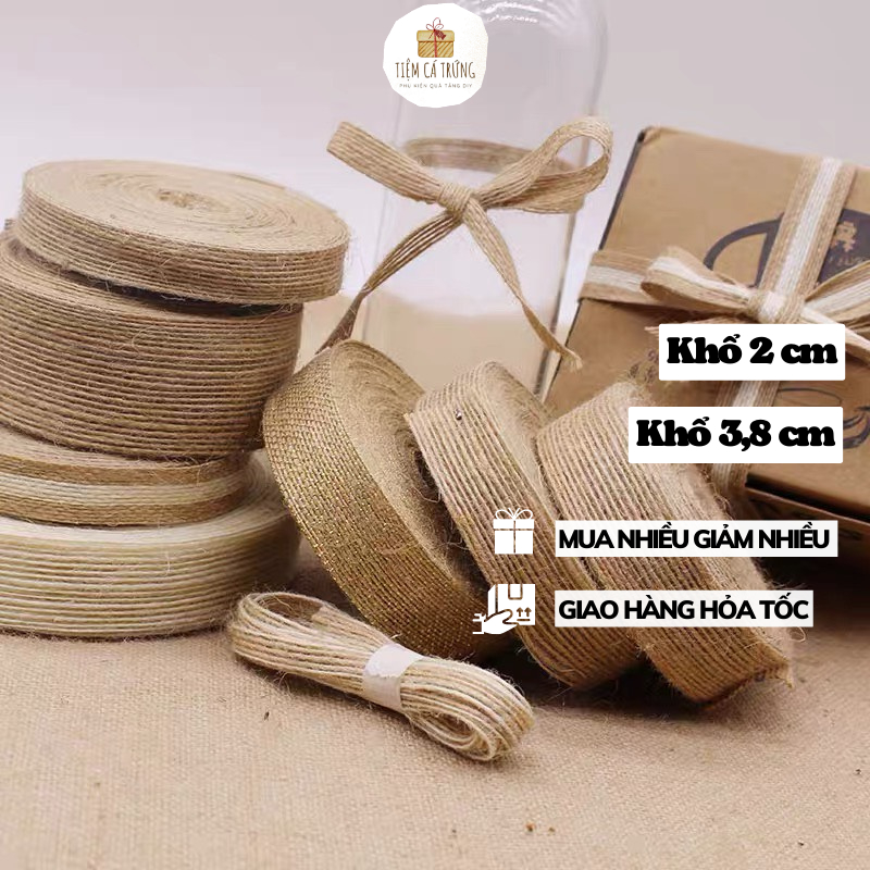 Dây Ruy Băng Thừng Gai Xương Cá Khổ 2cm & 3.8cm Phong Cách Vintage - Tiệm Cá Trứng
