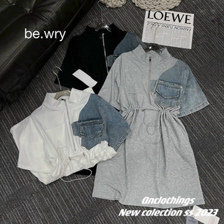 Đầm rút eo phối jean
