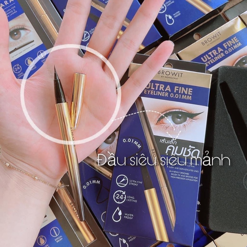 Bút Kẻ Mắt Nước NongChat Browit Ultra Fine 0,01mm Thái Lan Nét Mảnh Siêu Lì Không Trôi Và Lem