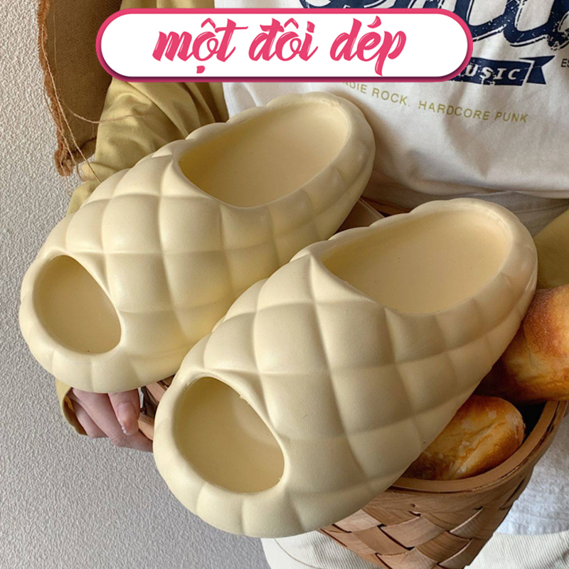 Dép Bánh Mì Quai Ngang Quả Trám XIXITIAO Đế Dày 3,5 CM Form To Hàn Quốc