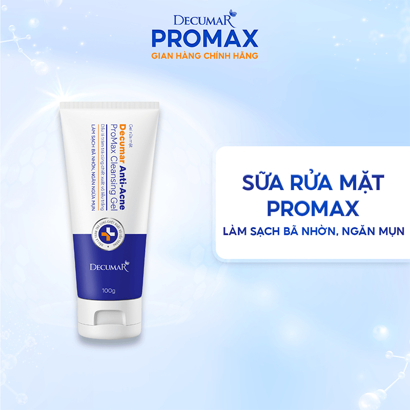 Combo gel giảm mụn mờ thâm Decumar Promax Anti-acne và sữa rửa mặt ngừa mụn - DH Beauty