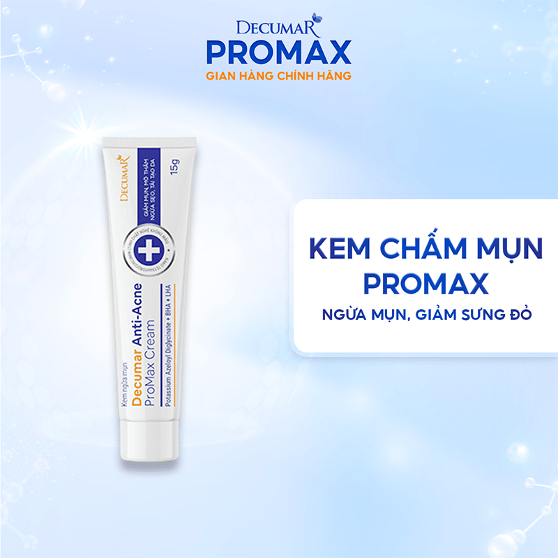 Combo gel giảm mụn mờ thâm Decumar Promax Anti-acne và sữa rửa mặt ngừa mụn - DH Beauty