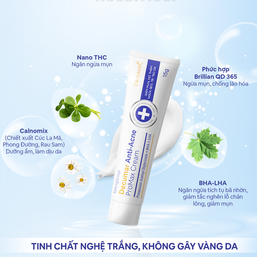 Combo gel giảm mụn mờ thâm Decumar Promax Anti-acne và sữa rửa mặt ngừa mụn - DH Beauty