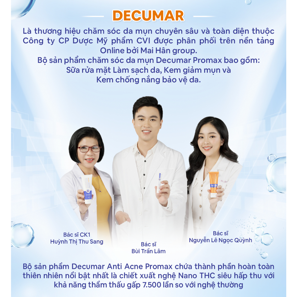 Combo Decumar ProMax Anti-Ance sữa rửa mặt và kem chống nắng làm sạch, ngừa mụn - DH Beauty