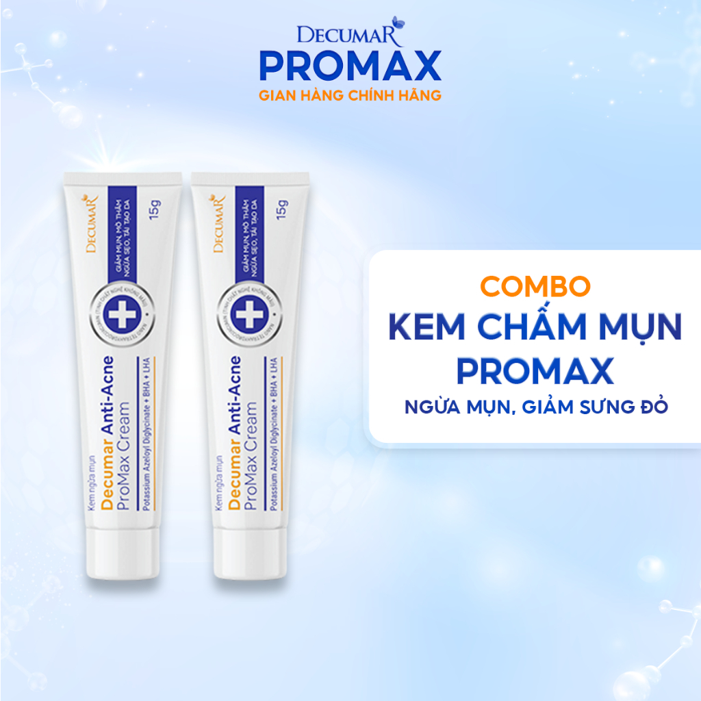 Combo 2 kem chấm mụn Decumar Promax Cream 15g giảm sưng, mờ thâm - DH Beauty