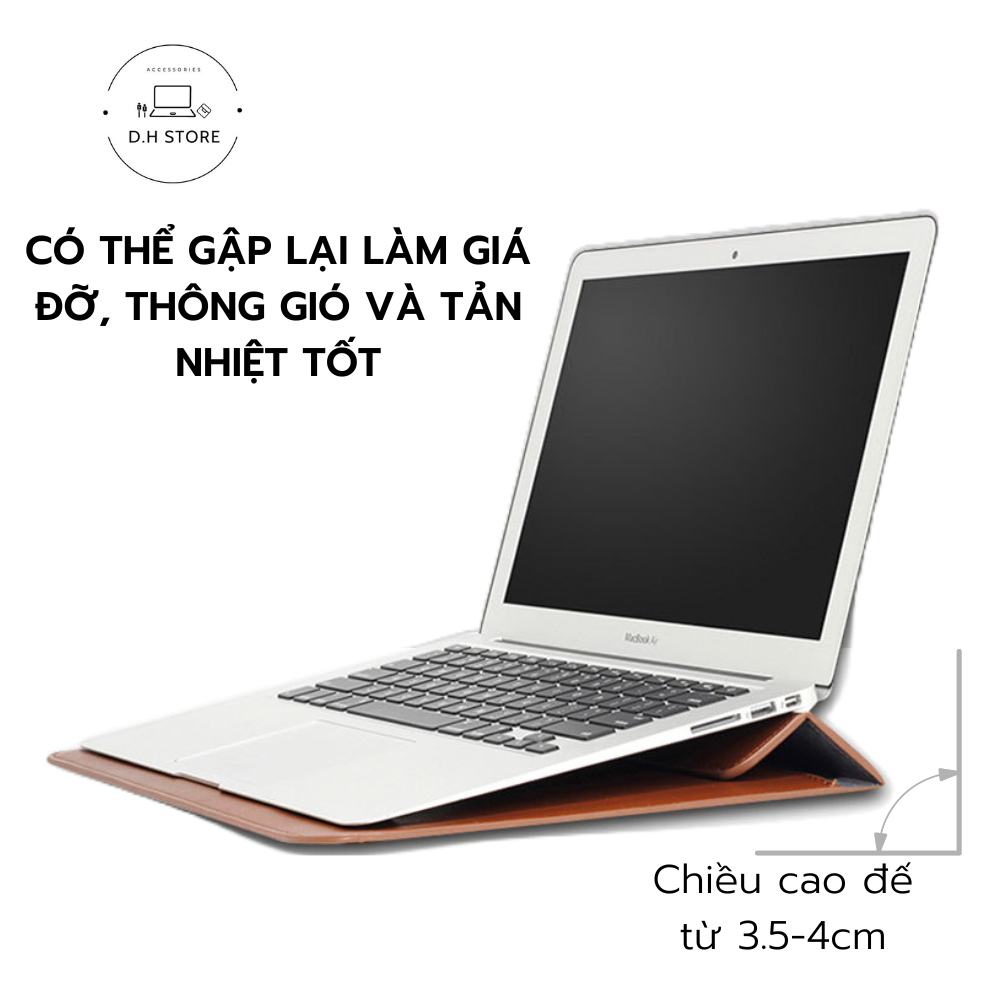 Túi Bao Thư đựng Laptop Macbook Pro-Air 13 inch chất liệu Da PU Mềm màu hồng phấn đa công dụng | BigBuy360 - bigbuy360.vn