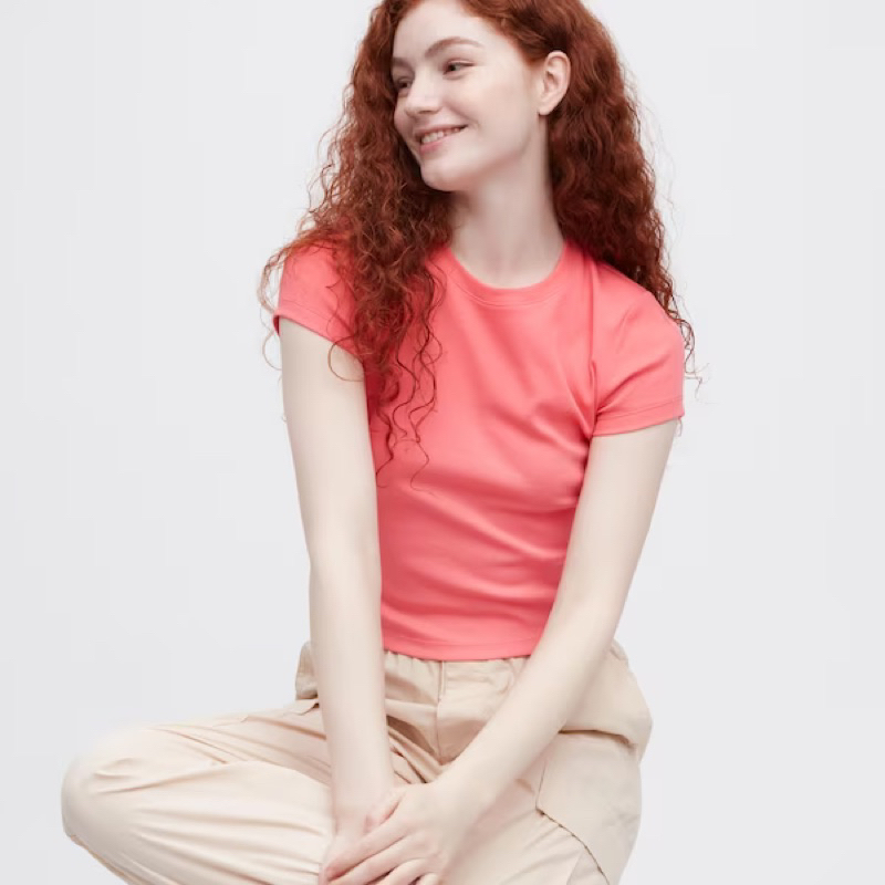 Áo thun croptop Uni qlo cotton mịn mát