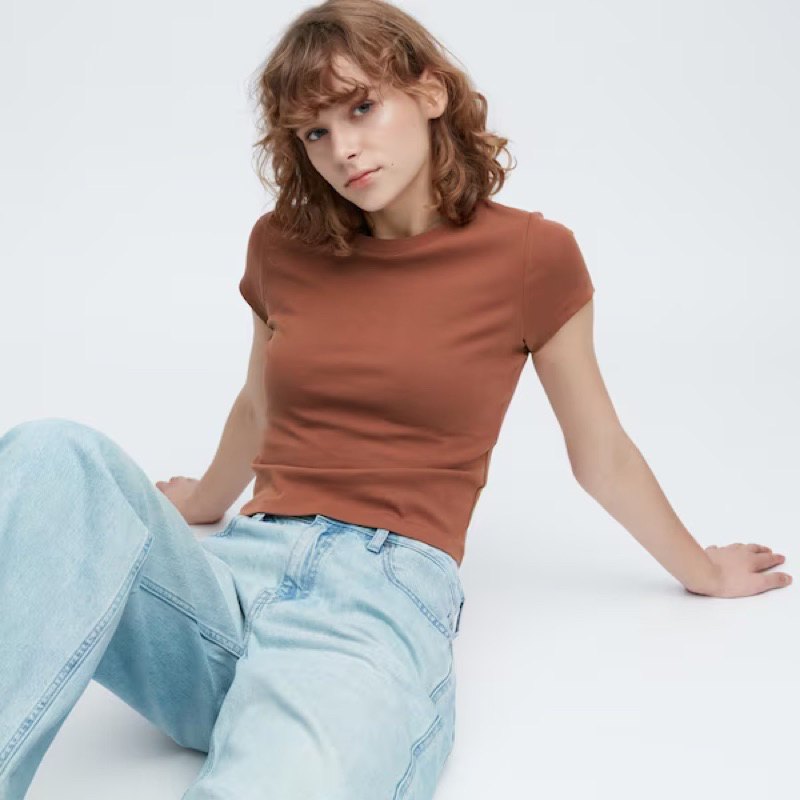 Áo thun croptop Uni qlo cotton mịn mát