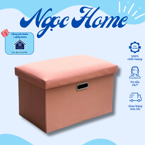 Ghế đôn đựng quần áo đồ đa năng NGỌC HOME đôn ghế sofa đựng đồ gấp gọn vải bọc Oxfford 600D size đại 51*31*31 cm - GDT | BigBuy360 - bigbuy360.vn