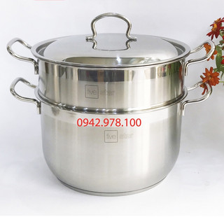Bộ nồi xửng hấp inox 430 Fivestar Standard  nắp inox ( 24cm / 26cm ), tặng 1 vá canh