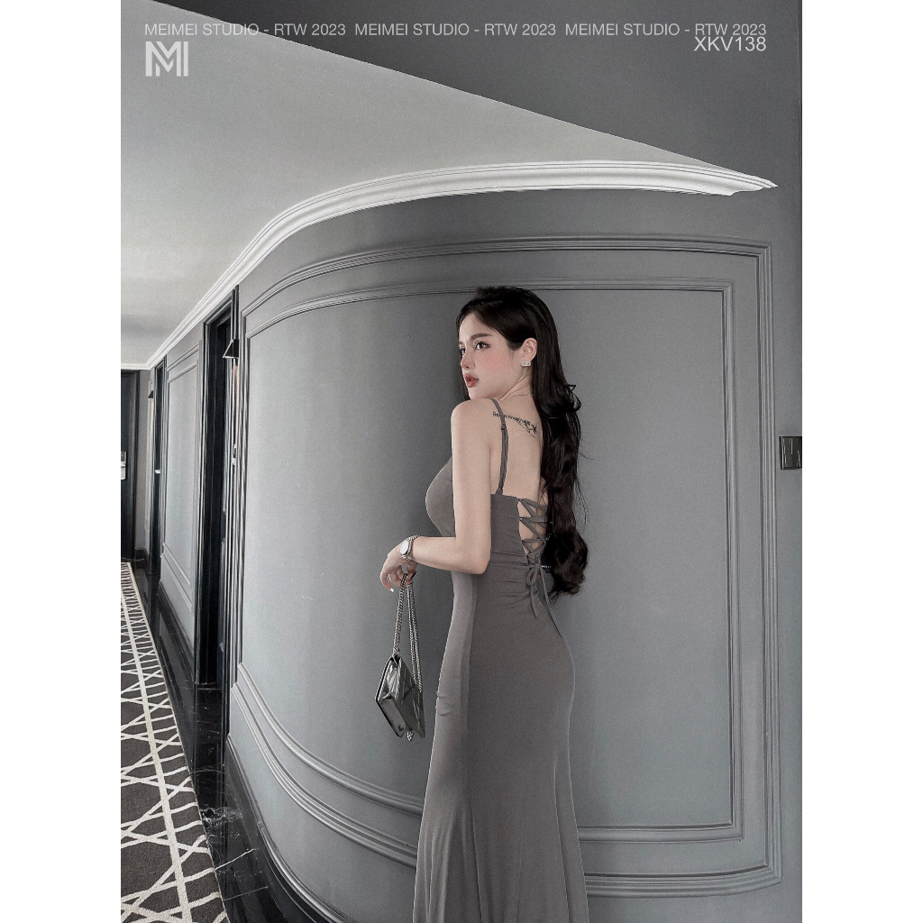 Đầm maxi Cali đan dây hở lưng, váy 2 dây ôm body, vải co giãn thoải mái, mặc đi biển, đi chơi | XKV138 | Meimei Studio