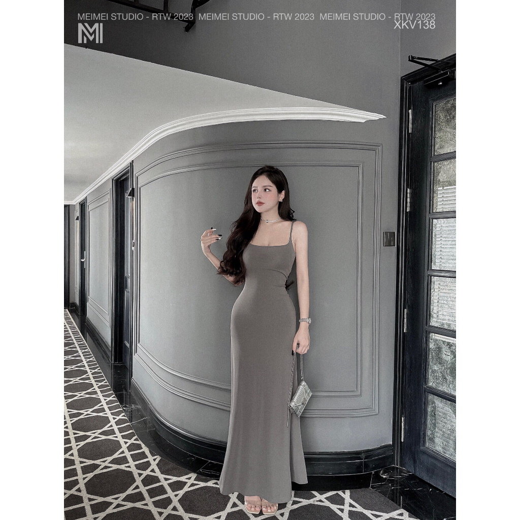 Đầm maxi Cali đan dây hở lưng, váy 2 dây ôm body, vải co giãn thoải mái, mặc đi biển, đi chơi | XKV138 | Meimei Studio