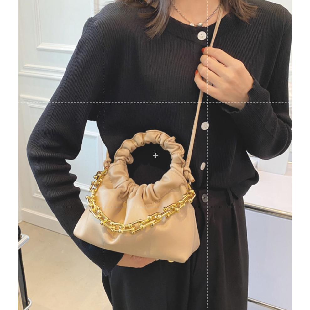 Túi quai xách nhún túi đeo chéo đeo vai hàng quảng châu Ảnh thật