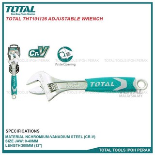 Mỏ lết 12 inch tay cầm cao su mềm total tht101126