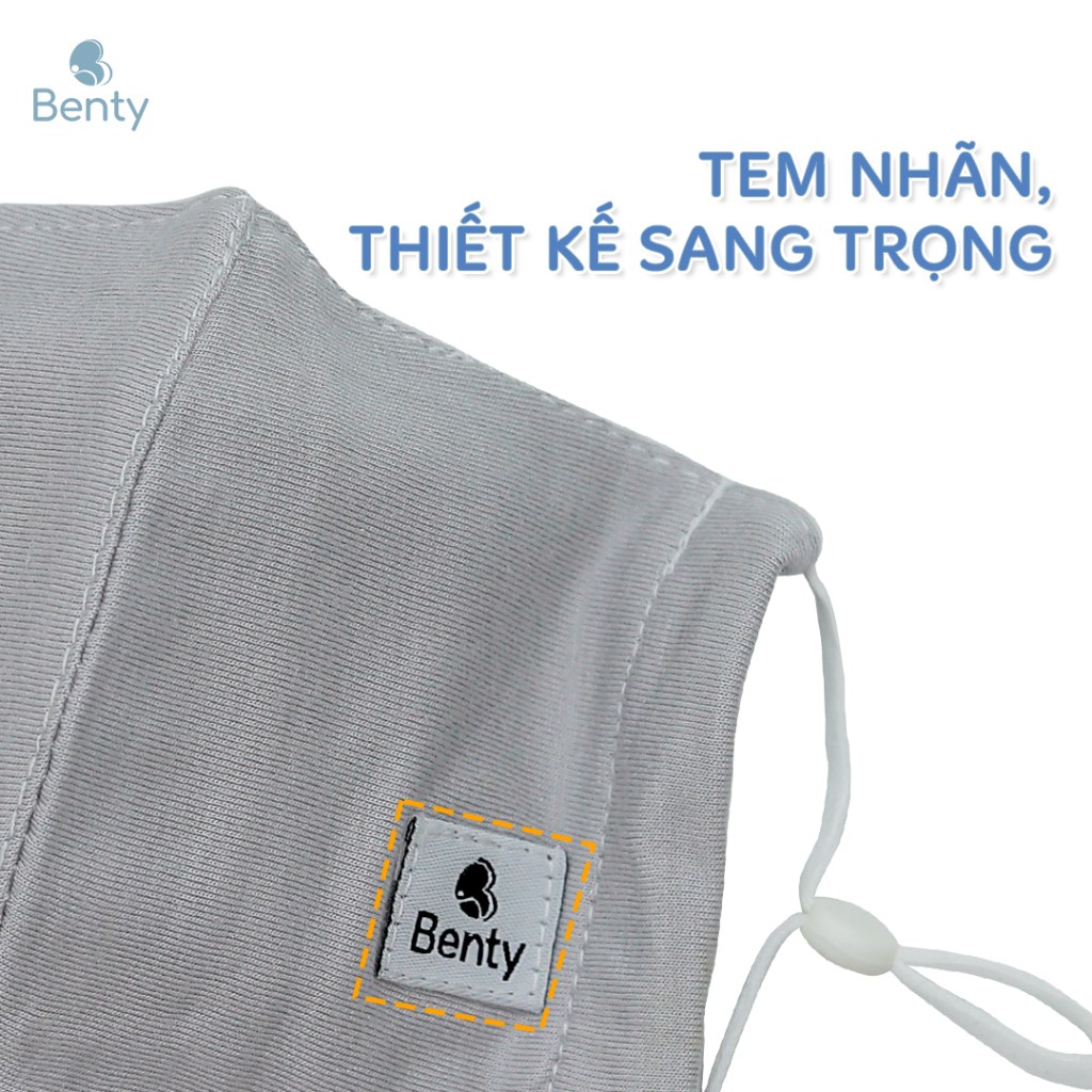 Khẩu trang BENTY cotton mềm mịn an toàn làn da bé, khẩu trang 2 lớp bé trai, bé gái