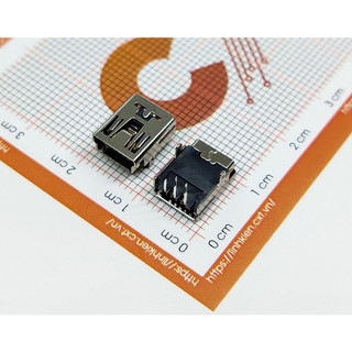 Cổng USB mini cái 5 chân cắm cong