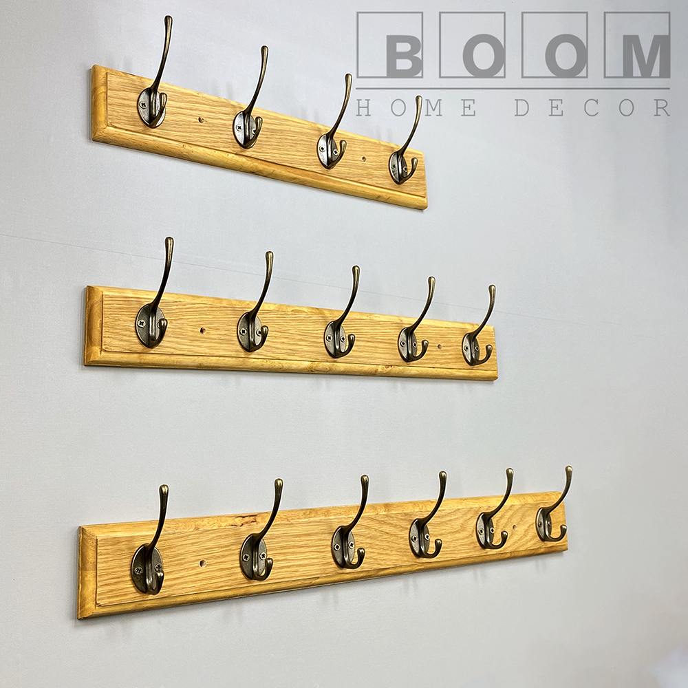 Móc Gỗ Gắn Tường Treo Quần Áo BOOMPK03, Móc Gỗ Tự Nhiên Phong Cách Cổ Điển Treo Tường Phù Hợp Với Nhiều Không Gian