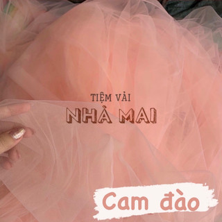 50m vải lưới tutu mềm nhẹ màu cam đào