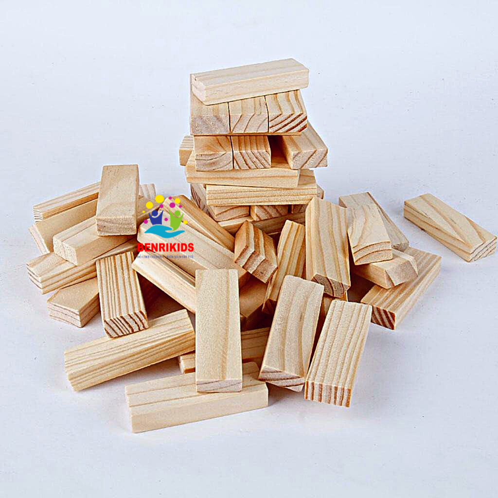 Đồ Chơi Rút Gỗ Loại To, Thanh Gỗ Đều Láng Mịn, Trò Chơi Thông Minh BENRIKIDS