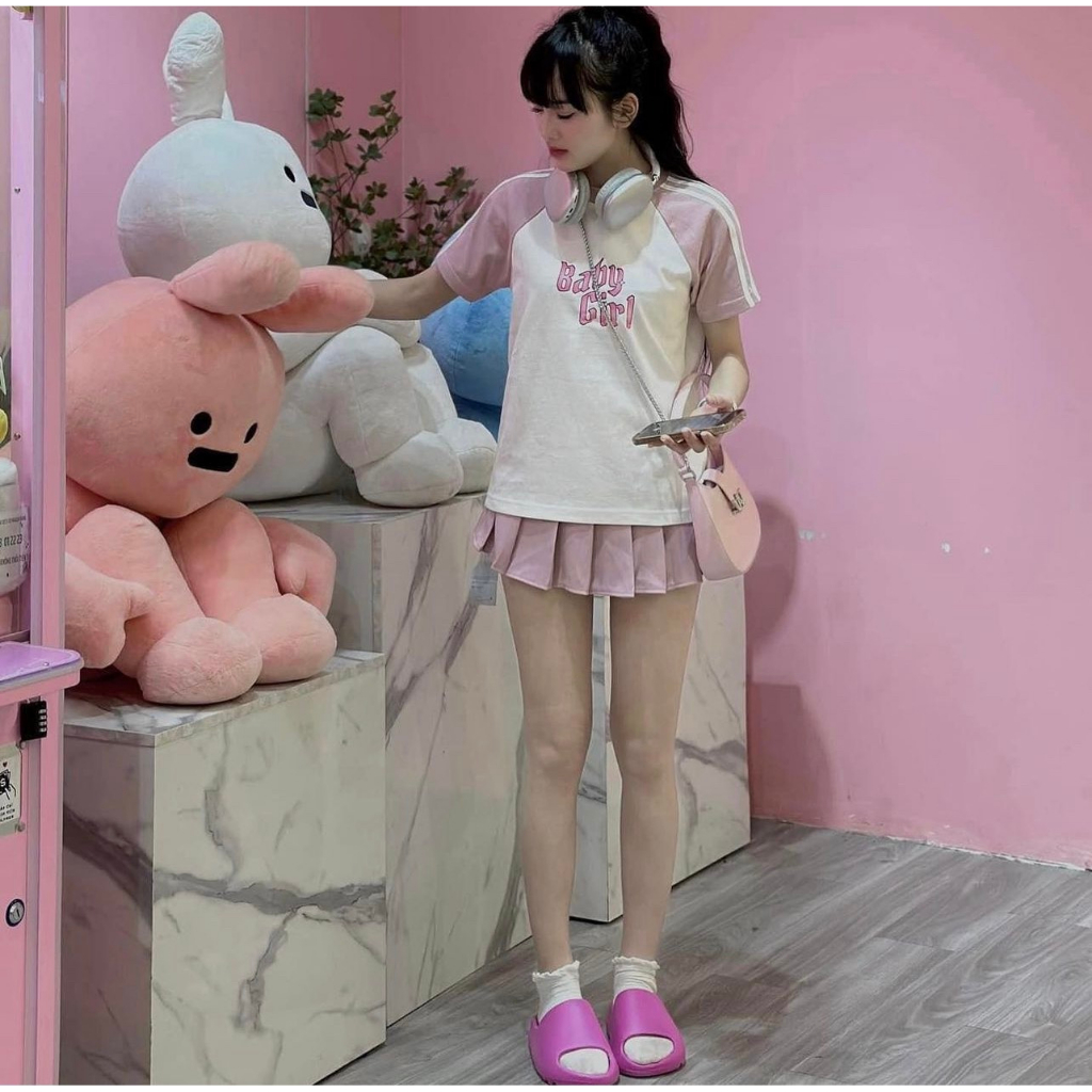 Áo babytee from to phối màu tay in chữ baby girl chất thun mềm thấm hút mồ hôi MUỐI Aobabygirl9101 P13/K17