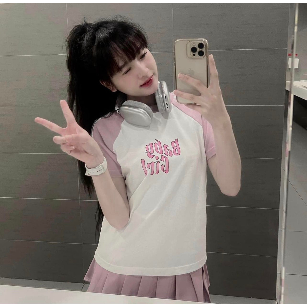 Áo babytee from to phối màu tay in chữ baby girl chất thun mềm thấm hút mồ hôi MUỐI Aobabygirl9101 P13/K17