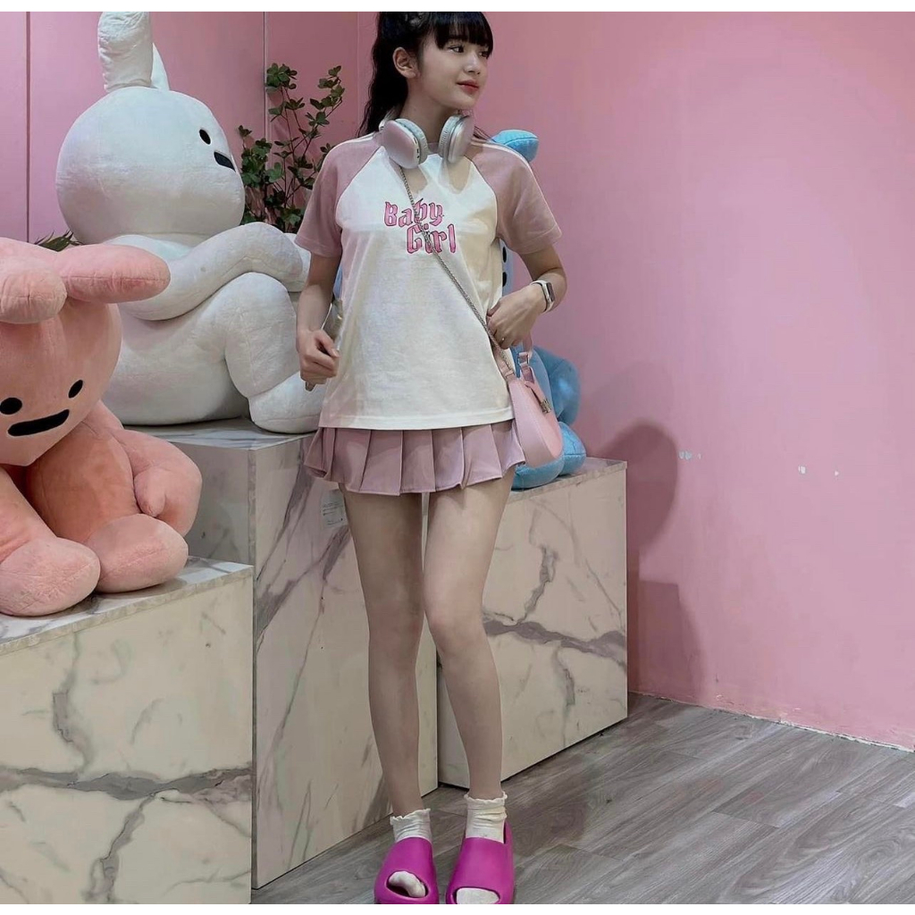 Áo babytee from to phối màu tay in chữ baby girl chất thun mềm thấm hút mồ hôi MUỐI Aobabygirl9101 P13/K17