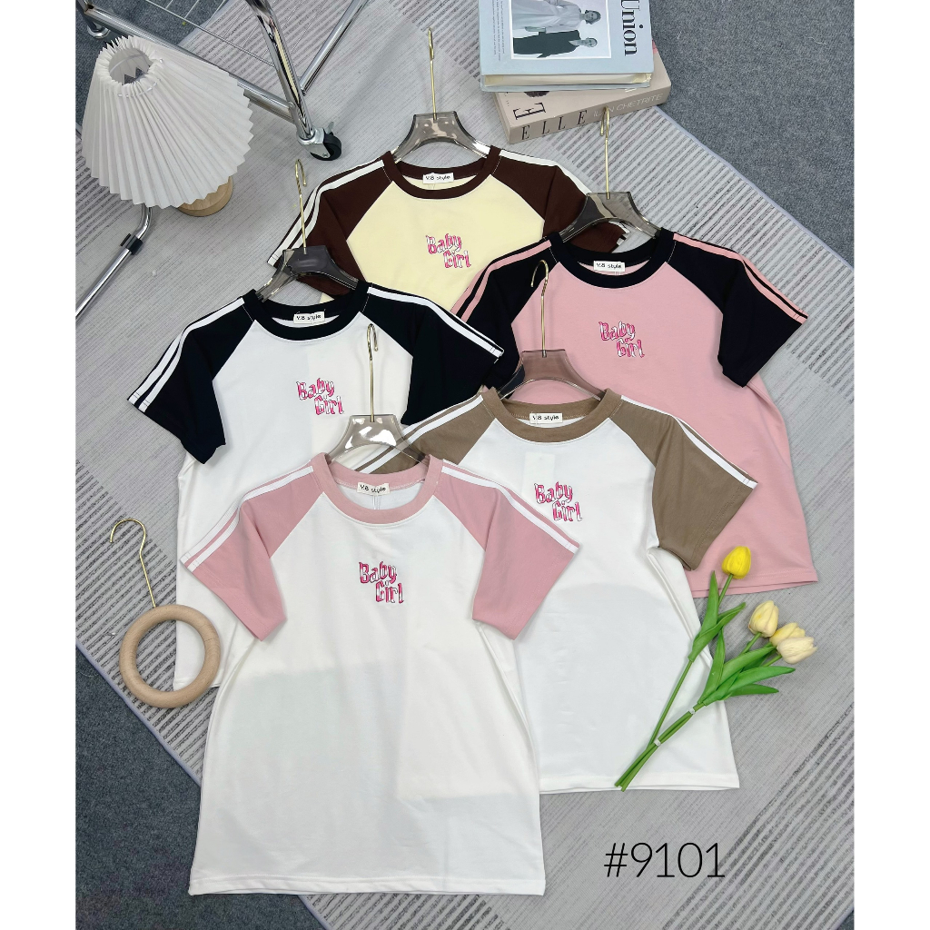 Áo babytee from to phối màu tay in chữ baby girl chất thun mềm thấm hút mồ hôi MUỐI Aobabygirl9101 P13/K17