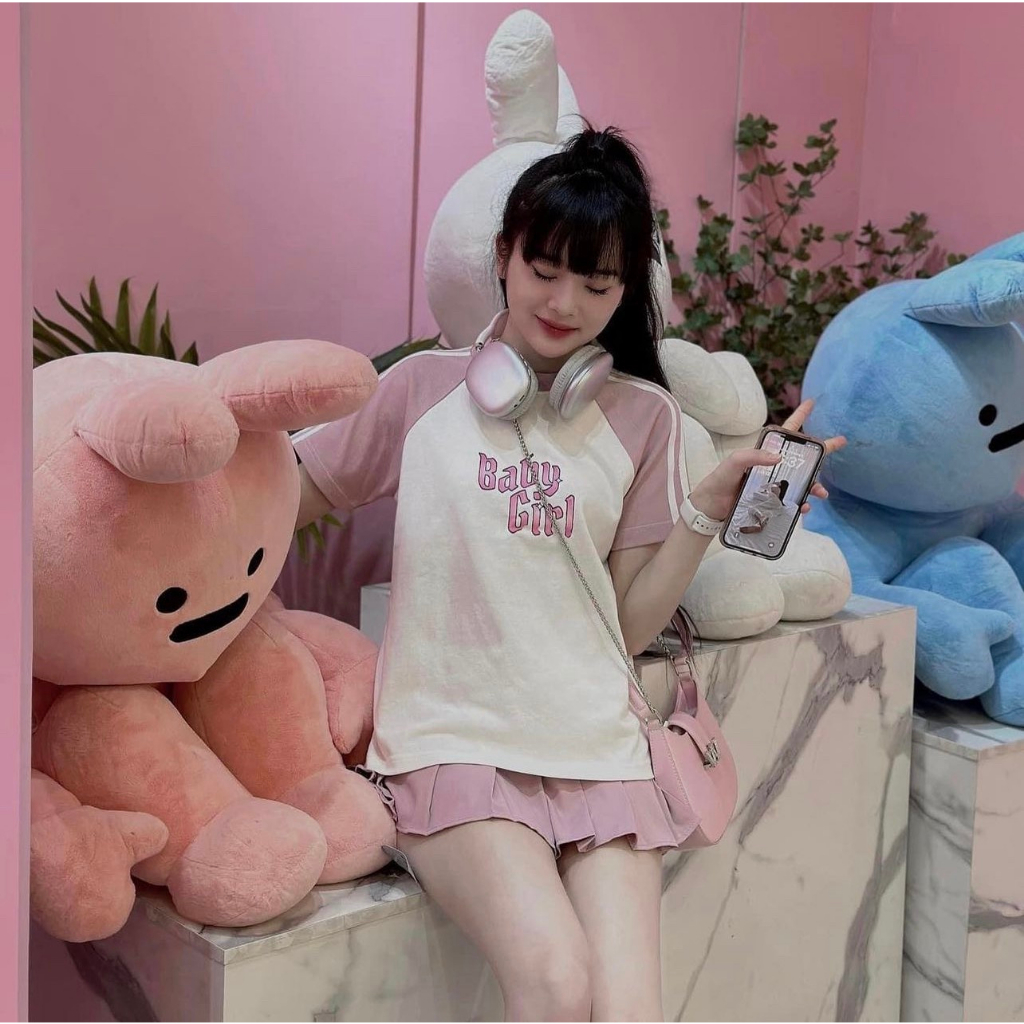 Áo babytee from to phối màu tay in chữ baby girl chất thun mềm thấm hút mồ hôi MUỐI Aobabygirl9101 P13/K17